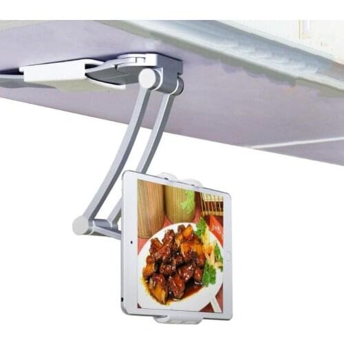 Kitchen Bathroom Wall Mount Fix Phone Tablet Holder for iPhone iPad 360 Rotating Long Neck Extendable Tablet Phone Holder