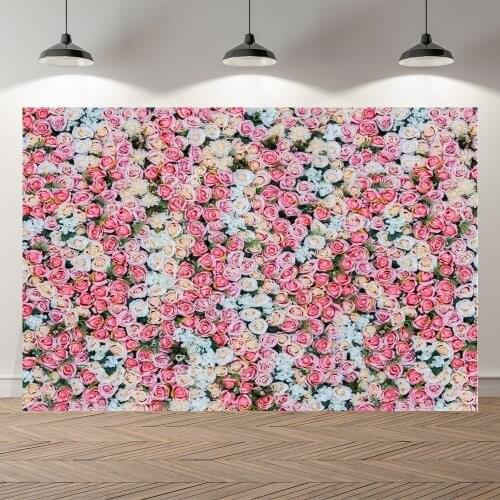 NeoBack Vinyl Pink Champaigne Floral Wall Wedding Photo backgrounds Children Kids Photo Backdrops Party Welcome Board P4329