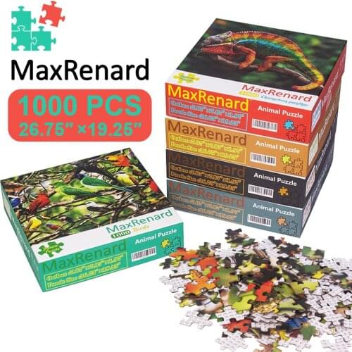 MaxRenard 50*70cm Jigsaw Puzzles 1000 Pieces For Adults Paper Assembling Animal Bird Reindeer Puzzles Toys for Adults Games