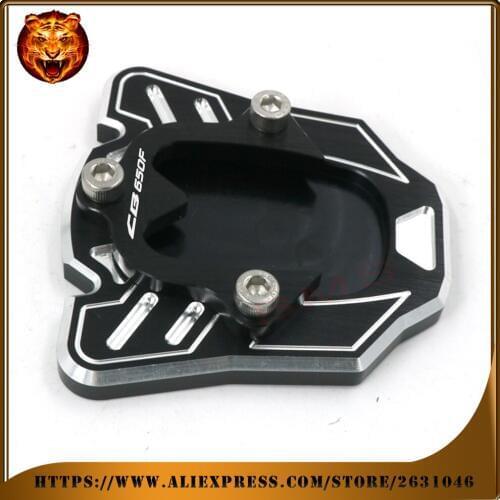 Motorcycle foot Side Kickstand pad Stand Extension Support Plate For HONDA CB650 CB650F 2014-2016 free shipping with logo Black