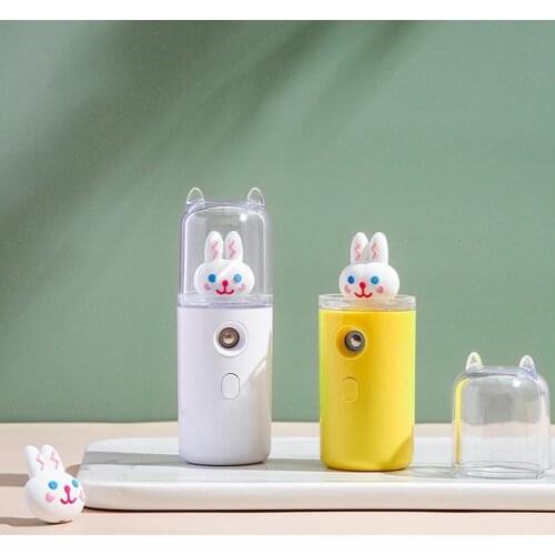 Cartoon Mini Handheld Air Humidifier USB Face Steamer Heavy Fog Moisturizers Mist Facial Sprayer Fogger Mist Maker for Indoor