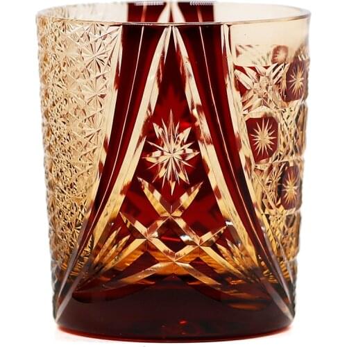 Japanese Style Edo Kiriko Drinkware Bohemian Czech Hand Cut to Clear Whiskey / Drinkin for Red Wine Whiskey With Wooden Gift Box