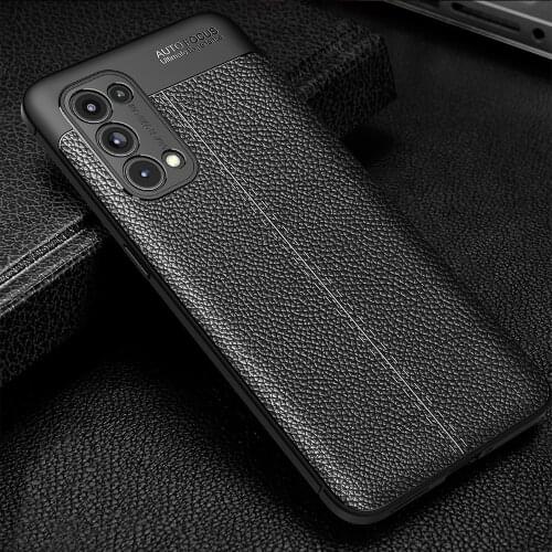 Reno 5 Case for OPPO Reno 5 Pro 5G Litchi Pattern leather Soft TPU COVER for Reno5 Pro+ Coque for Find X3 Lite Capa Fundas