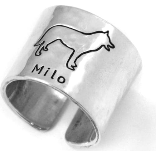 Siberian Husky Ring Personalized Adjustable Siberian Husky Ring Custom Dog Name Ring Pet Loss Gift Dog Mom Gift Pet Jewelry