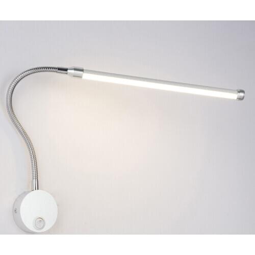 Bedroom Wall Light Bedside Reading Lighting LED Wall Lamp With Knob Switch Aluminum 360 Degree Angle Adjustable AC90-260V ZM107