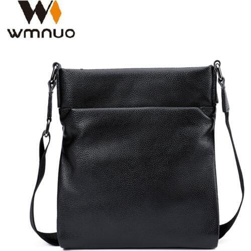 Wmnuo Brand Shoulder Bag Men Soft 100% Genuine Cow Leather Crossbody Bag For Men Travel Messenger Business Bag Male Hot 5005