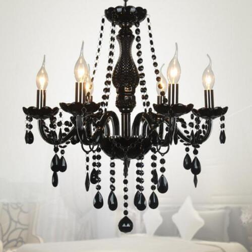 Showcase Black Chandelier led kitchen Light Classical E14 Led Glass Chandeliers For Hallway Bedroom Dining Room light Fixtures