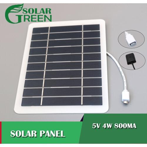 5V 2W/4W/5W/7.5W Battery Charger USB Output microUSB Outdoor Female Port Charge Regulators Solar Panel 3.7 V 18650