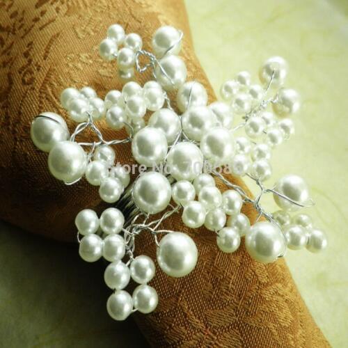Pearl beaded napkin ring ,wholesale wedding napkin holder