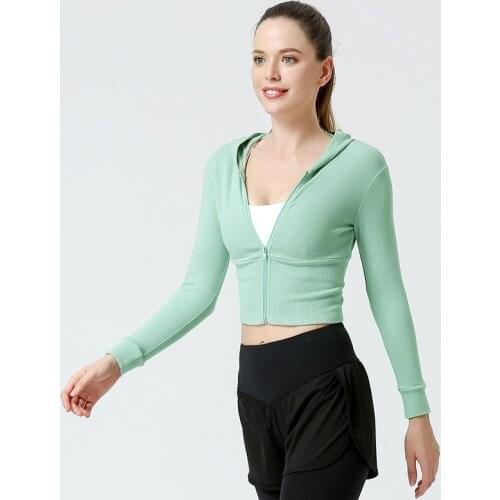 CHRLEISURE Women Bodysuit Yoga Wear Jacket Womens Tight-Fitting Long-Sleeved Running Sports Jacket Cardigan Zipper Jacket