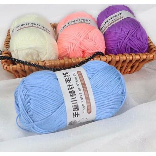 100g Hand Knitting Small Stick Needle Wool 10 Strands Baby Knitting DIY Milk Pure Cotton Hat Scarf Coat Medium Coarse Wool Ball