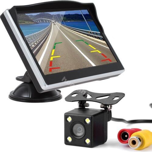 12V-24V 5" TFT LCD Car Rear View Monitor +Vehicle 4LEDs Waterproof Night Vision Backup Camera Parking System