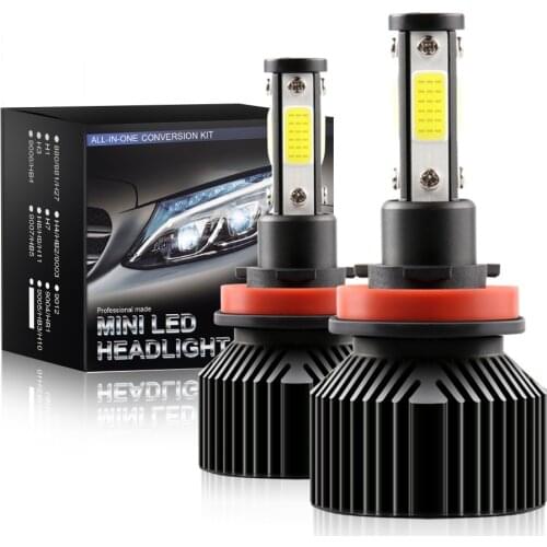 2 pieces 10000LM 4Sides 360 degrees H7 Car Headlight Bulbs H11 HB4 Led HB3 9005 9006 12V 24V 50W 6000K Auto Lights Bulb Fog Lamp
