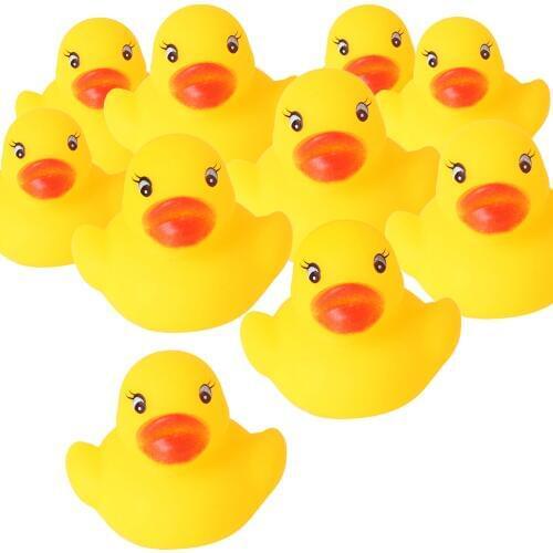 60pcs/120pcs Mini Yellow Rubber Ducks Bath Toy Baby Shower Water toys Pure Natural Cute Rubber Ducky for Baby Kinder Toys