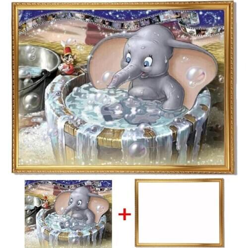 Framed Cross Stitch Diamond Painting Animal Full Round Diamond Embroidery Sale Cartoon Needlework 5D Diamond Factory Direct