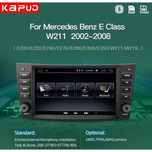 Kapud Android 10 Car Navigation Player Autoradio GPS For Mercedes Benz E-Class W211 E200 E220 E240 E280/CLK W209/G-Class W463