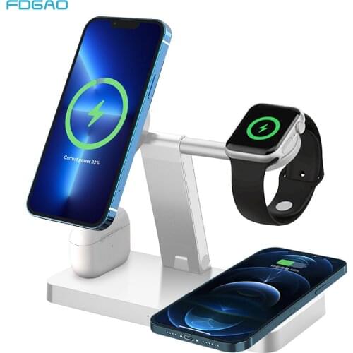 15W 3 in 1 Qi Fast Wireless Charger Dock Stand For iPhone 12 11 XS XR X 8 Apple Watch 6 5 4 3 2 Airpods Pro Samsung S21 S20 S10