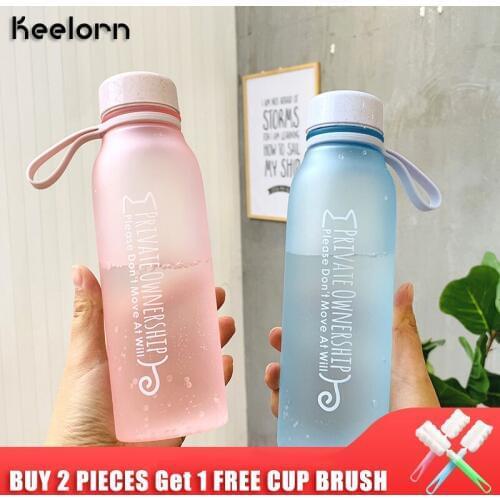 Keelorn 540ml Water Bottle Creative Letter Cat Plastic Portable Matte Thermal Insulation Outdoor Kettle Water Bottle