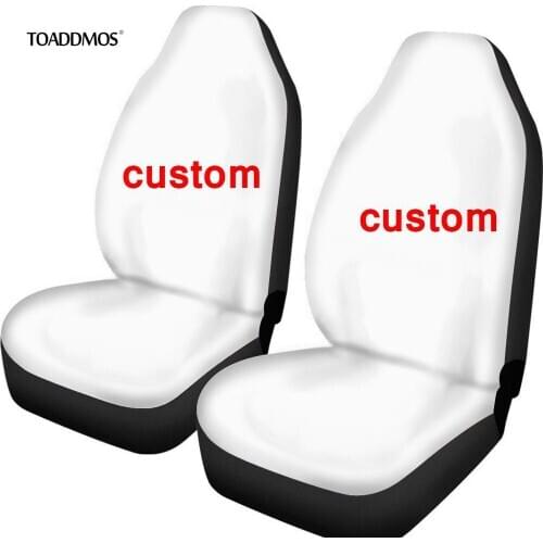 TOADDMOS Custom Your Design/image/Logo/Name/Text Car Seat Cover 2PCS Bucket Seat Protectors Universal Size Fit Most Cars Trunks