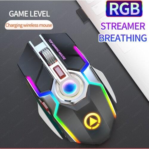 RGB Wireless Mouse Gaming Mouse GamerSilent 1600 DPI Ergonomic 7 Keys RGB LED Backlit 2.4G USB Optical For Laptop Computer