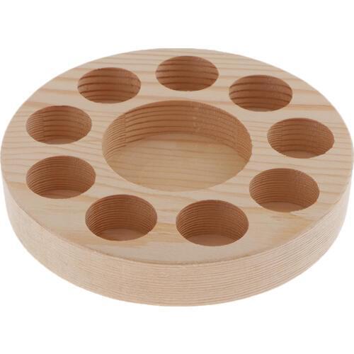 10 Slots Wood Essential Oils Holder Stand Rack Display Shelf Wooden Storage Case Box Holder Essential Oil Organizer