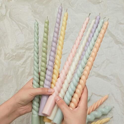 Long Pole Aroma Candle Plastic Mold Candle Spiral Cylinder Shape Decorative Aromatic Candles Mould