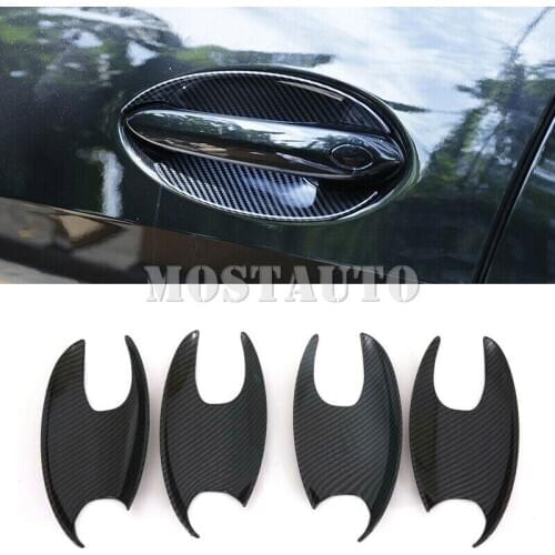 For BMW 3 Series G20 ABS Carbon Fiber Side Door Handle Bowl Cover Trim 2019-2020 4pcs Car Accessories Interior Car Decor