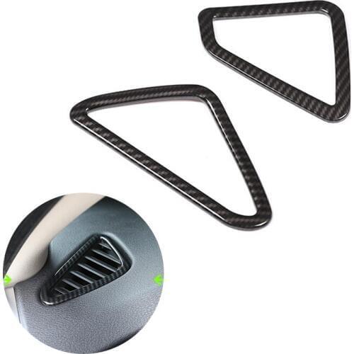 For BMW X5 X6 F15 F16 2pcs Car Interior Dashboard Panel Air Condition Outlet Frame Carbon Fiber Texture Cover Decor