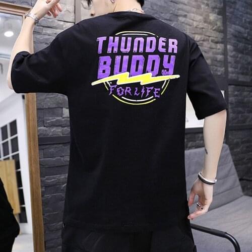 EL BARCO Cotton Print Casual T Shirt Men Summer Short Sleeve Black White Male Tees Harakuju Tops Soft Hip Hop Streetwear Tshirt