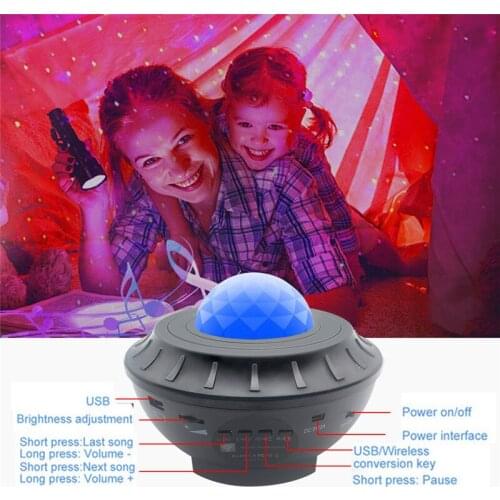 Hot Sale USB LED Galaxy Bluetooth Music Starlight Projector Starry Night Lamp Star Sky Projection Light Night Lamp
