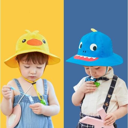 Kocotree Kids Bucket Hat Cartoon Unicorn Summer Foldable Wide Brim Beach Hats UV Protection Sunscreen Children Fisherman Hats