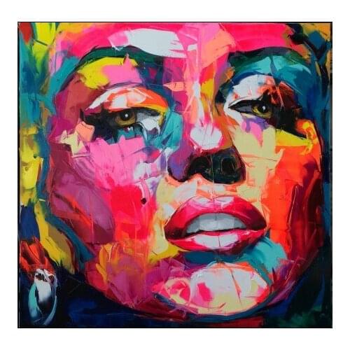 Red Monroe Hand painted Francoise Nielly Face Oil Painting Wall Art Wall Pictures For Living Room Home Decor Caudros Decoration