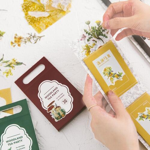 Forest Tea Party Series Decorative Washi Stickers Scrapbooking Stick Label Diary Stationery Album Stickers