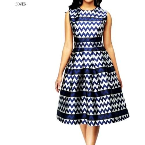 Summer Dress Women 2021 Vintage Geometric Print Sexy Long Party vestido de mujer Casual Slim Ball Gown Plus Size Women Clothing