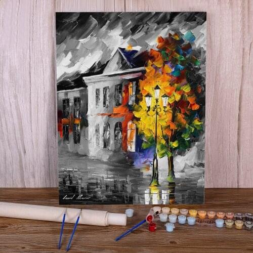 Lyrical House DIY Paint By Numbers Set Acrylic Paints 40*50 Painting On Canvas Handmade Crafts For Adults For Drawing Art