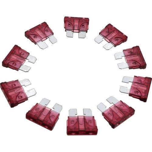 MAYITR 10pcs 40A Auto Fuse Coded Standard Blade PC + Zn Alloy Fuse for Auto Car Truck Purple Red Color