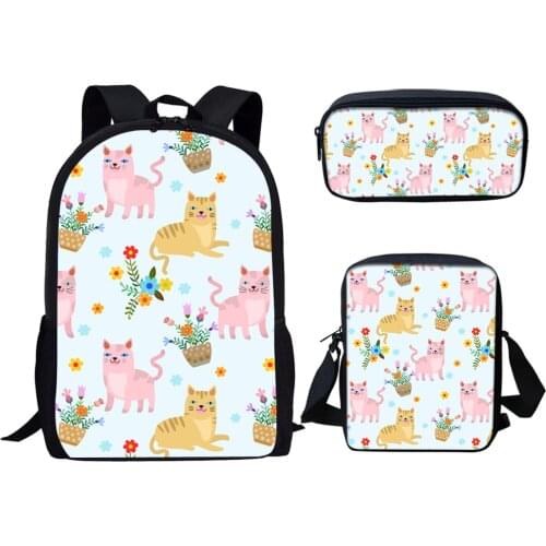 Cute Cartoon Cat Print Backpack For Teenage Girls Boy Children School Bags Student Backpack Kids Shoulder Teenager Book Bag