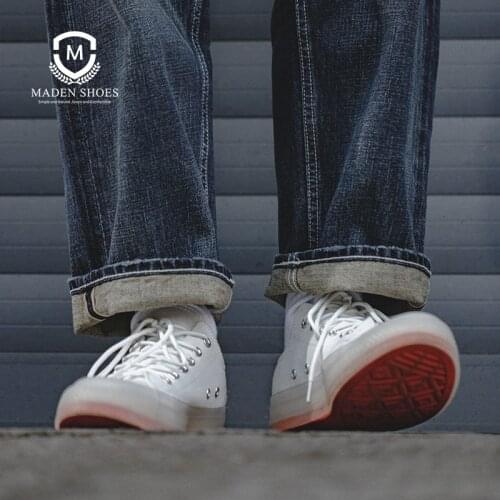 Maden Candy Color Mens Shoes New Low-cut Canvas Shoes Trendy Sneakers All-match Casual Transparent Jelly White Blue Gray