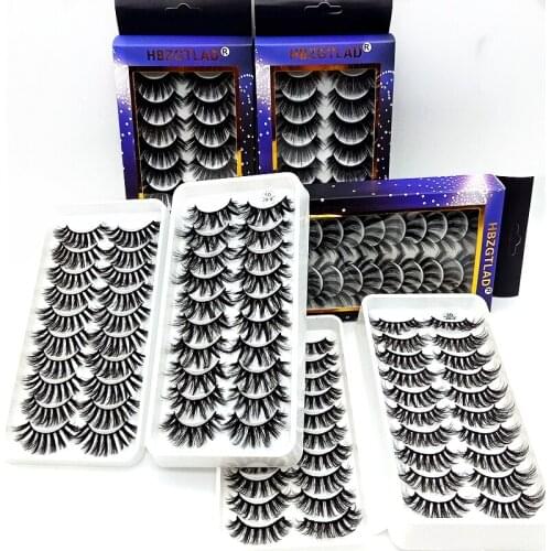 NEW 20 pairs 10-25mm fake Eyelashes 100% Mink Eyelashes Mink Lashes Natural Dramatic Volume Eyelashes Extension False Eyelashes