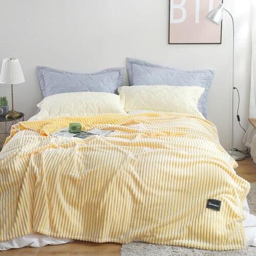 Blankets for Beds Green Striped Warm Plaid Sofa for Winter couverture polaire Coral Fleece Bed Cover Flannel blankets for beds