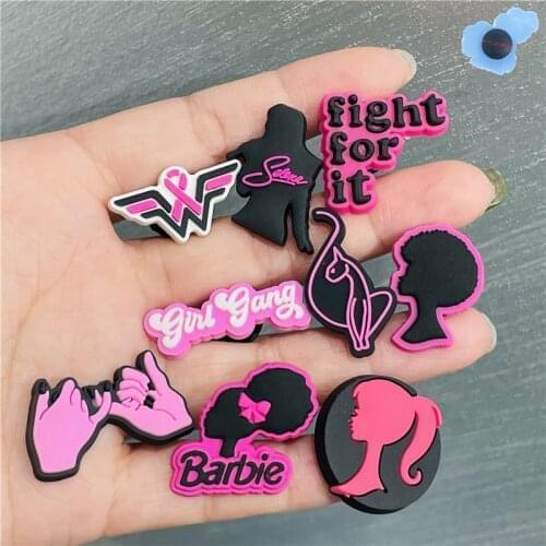 Single Sale Singer Girls Fight For It Garden Shoes Charms Buckle Clog Backapck Fit Wristbands Shoe Decorations Croc Jibz