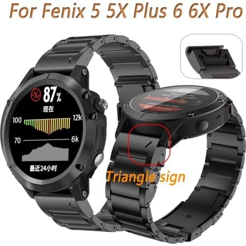 26 22mm Titanium Alloy Watch Band Strap Compatible for Fenix 5 5X Plus Fenix 6 6X Pro Forerunner 935 945 Quick release Bracelet