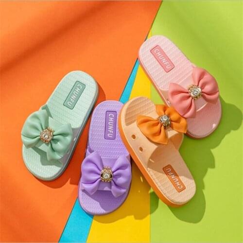 New Summer Girls Sandals Slides Kids Beach Sandals Pleated Ruffles Princess Sweet Kids Slippers for Bath Swimming Indoor slipper