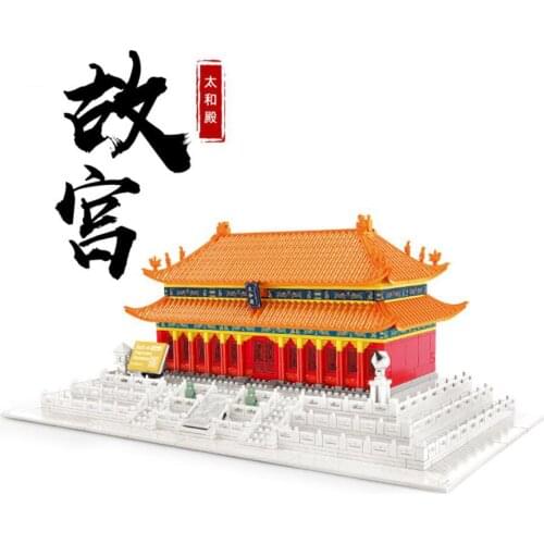 World famous History Cultural Architecture Building Block China Beijing Hall of Supermes Harmony Model Brick Education Toy