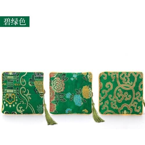 Tassel Dark Green Earring Jewelry Display Storage Bag Women Ring Bracelet Pendent Jewellery Organizer Lover Travel Gift Portable