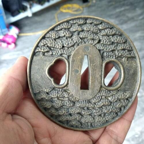 Vintage Swords Fitting Part Tsuba Accessory For Japanese Katana Samurai Sword Blade Oval Shape