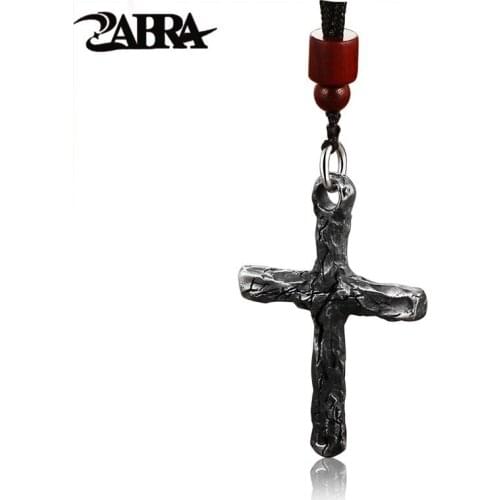 ZABRA Luxury Solid 925 Silver Crack Cross Pendant Vintage Design 4 Choices Rock Punk Biker Man Women Religion Jewelry