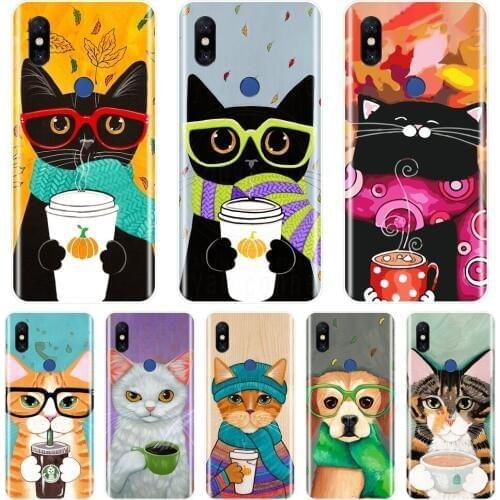 Back Cover For Xiaomi Mi Max Note 1 2 3 Black Kawaii Cat Cute Dog Japanese Soft Silicone Phone Case For Xiaomi Mi Mix 1 2 2S 3