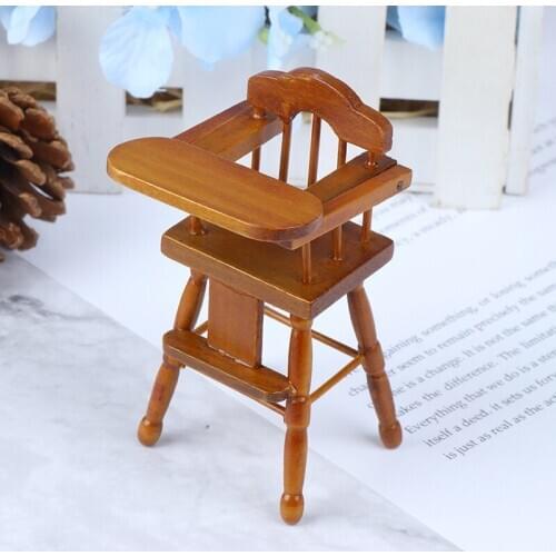 1: 12 Doll house Cute Mini Wooden Dining Chair Doll Dining Chair Toy For Kids Gift Baby Dolls Accessories