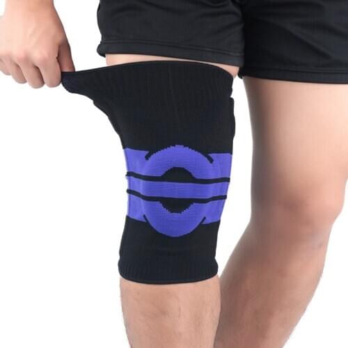 1pc 3D Weaving Silicone Knee Pads Supports Brace Volleyball Basketball Meniscus Patella Protectors Sports Safety Kneepads